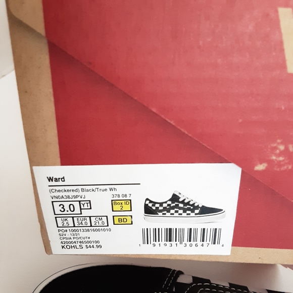 Vans Kids' Pre-School/Grade School Ward Checkered Skate Shoes SIZE 3 NWB - Picture 8 of 8